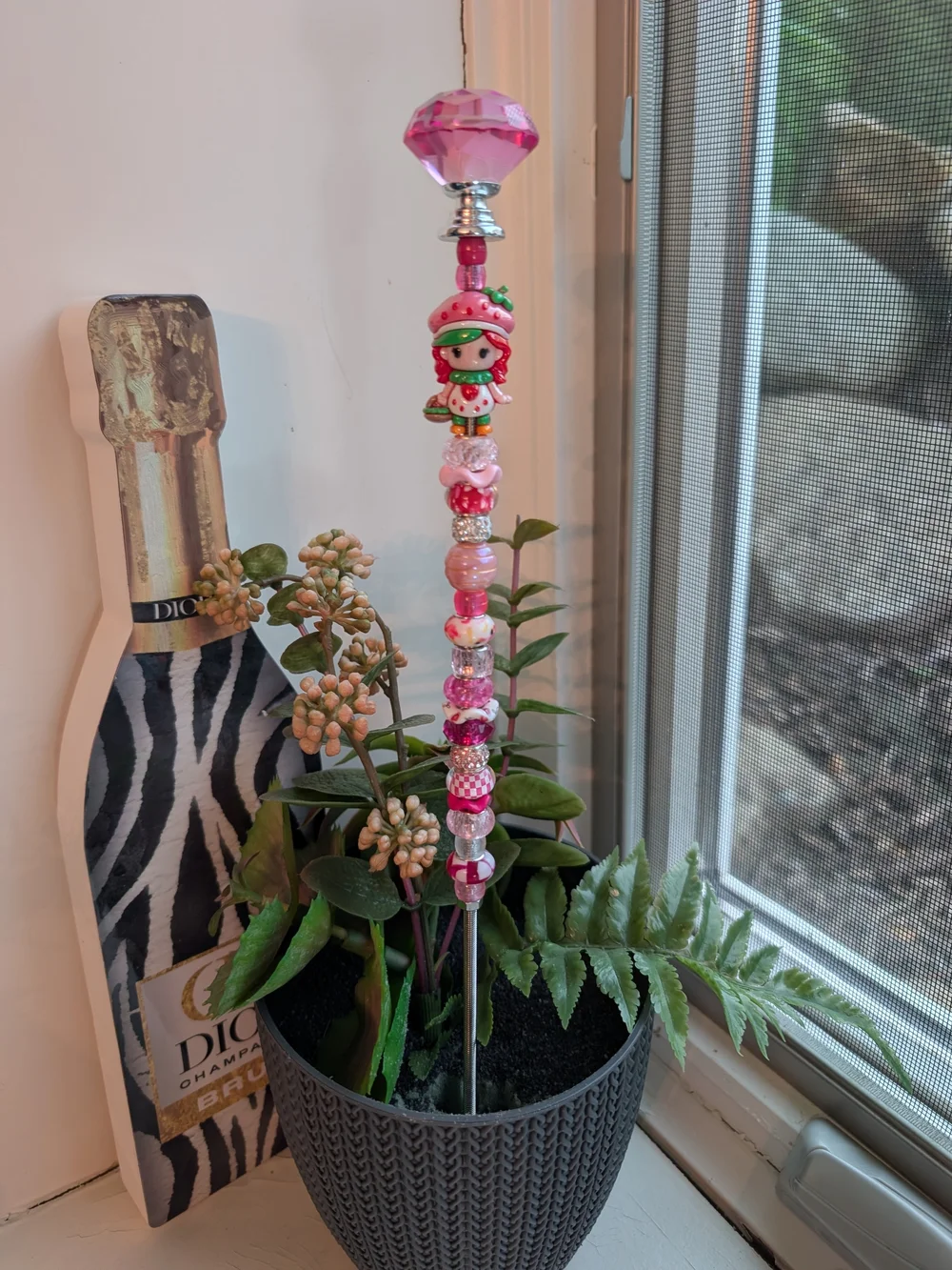 Hand Made Fairy Wand/Plant/Garden Stake W/Strawberry Shortcake 🍓